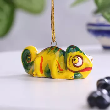 Фигурка керамика «Хамелеон», 7.5 см, майолика