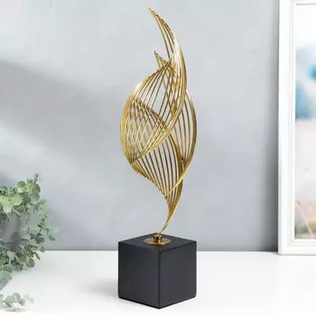 Сувенир интерьерный металл "Плавные линии" золото 47х13х15 см