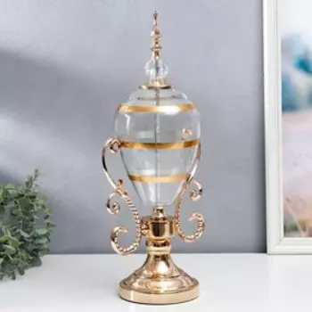 Интерьерный декор на стол «Изящный кубок», золотой, металл, стекло, 49х15х24 см