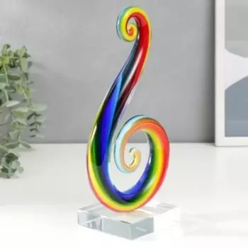 Сувенир интерьерный стекло "Завиток. Радуга" 24х12х8 см