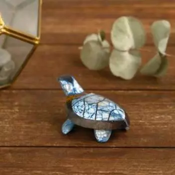 Сувенир из ракушки "Синяя черепашка" 8х5,5х2,5 см