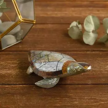 Сувенир из ракушки "Зелёная черепашка" 14х10х5 см