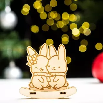 Сувенир- качалка "Зайчики", 9,7х9,6 см