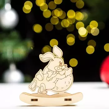 Сувенир-качалка "Зайка со снежком", 9,7х9,4 см