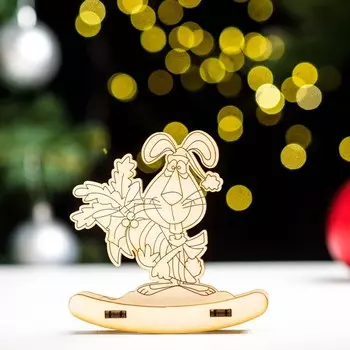 Сувенир-качалка "Заяц с морковкой" , 9,7х9,7 см