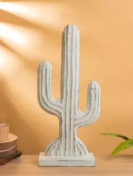 Сувенир «Кактус», 24954 см, дерево, голубой