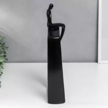 Сувенир керамика "Абстракция. Фигура человека. Прямоугольник" чёрный 34х7х14,5 см