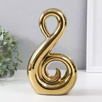 Сувенир керамика "Абстракция. Лебедь" золото 14,5х5,5х25 см