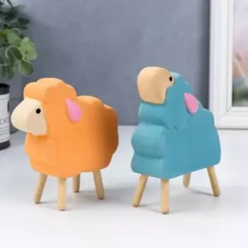 Сувенир керамика "Барашки" набор 2 шт 10,8х3,6х11,3 см 11,5х3,7х10,2 см