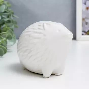 Сувенир керамика "Белый ёжик" матовый 8,3х7х12,6 см