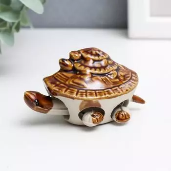 Сувенир керамика "Черепашка бегунок" 6х5 см