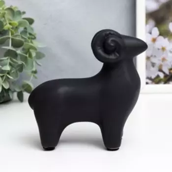 Сувенир керамика "Чёрный баран" матовый 11,8х5,5х12,5 см