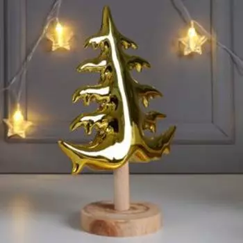 Фигурка «Ёлочка на подставке», керамика, дерево, золотой, 26.29.817.5 см