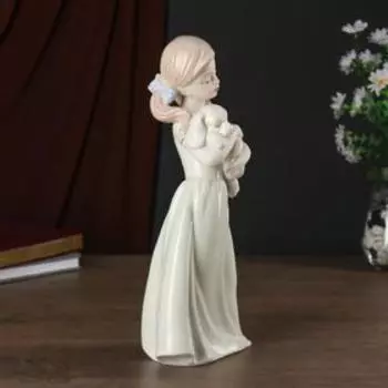 Сувенир керамика "Девчушка с щеночком" 12х7,5х30 см