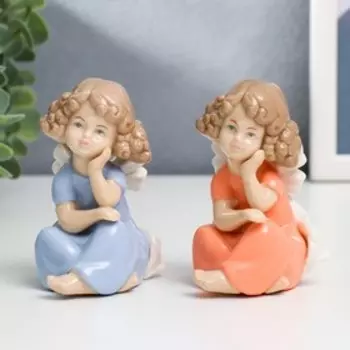 Фигурка керамика «Девочка с кудряшками, в платье с бантом», 94.55 см, МИКС