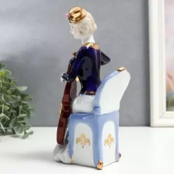 Сувенир керамика "Девушка с контрабасом" 22,5х10х9 см