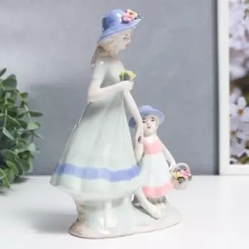 Сувенир керамика "Две сестры на прогулке" 21х14,5х7,5 см
