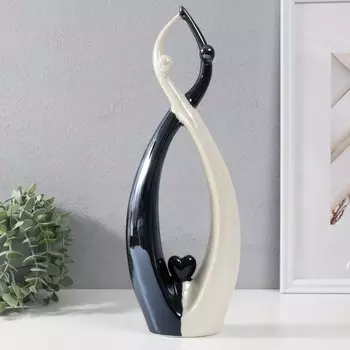 Сувенир керамика "Изящная любовь" чёрно-белый 38х13х6 см