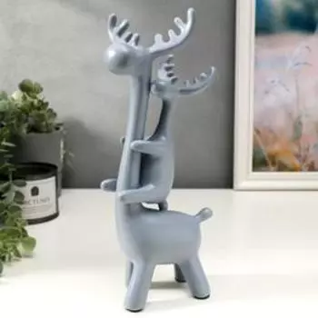 Сувенир керамика "Лосинная семья" матовый набор 3 шт h=18; 28,5; 30 см