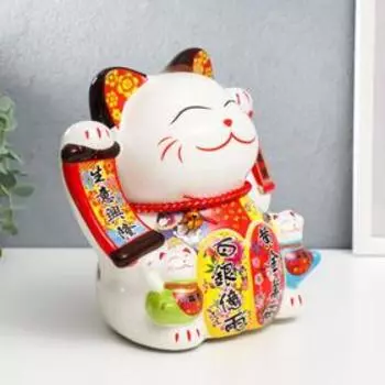 Сувенир керамика маятник "Кот Манэки-нэко - преуспевания в бизнесе" 19,5х14,5х20 см