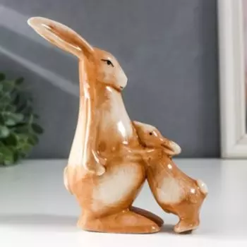 Сувенир керамика "Заячьи обнимашки" 11,5х7,7х13,2 см