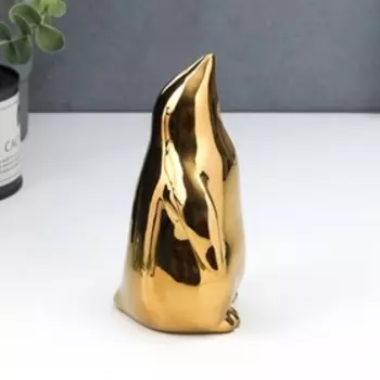 Сувенир керамика "Пингвинчик" золотой 15х7 см