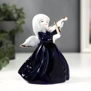 Фигурка керамика под фарфор «Ангелочек со скрипкой», кобальт, 12.5108 см