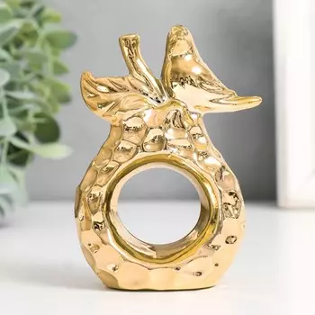 Фигурка керамика «Птица на груше», под золото, кольцо для салфеток, 6.83.710.3 см