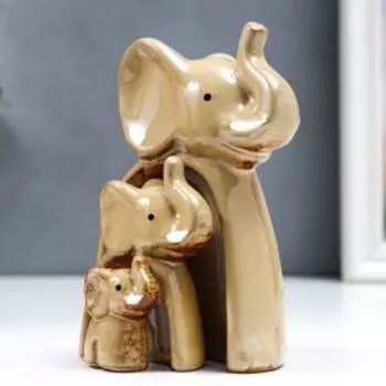 Сувенир керамика "Семейство слонов" набор 3 шт 16,5х15х8 см
