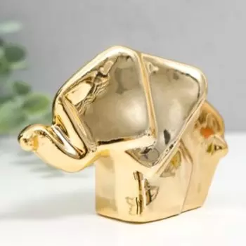 Сувенир керамика "Слоник" золото 6,5х9х3 см