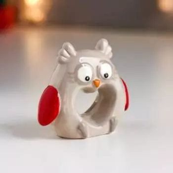 Сувенир керамика "Совёнок, красные крылышки, сердечко" 7х3,7х8,1 см