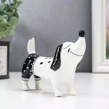 Фигурка керамика «Такса в шортах», бело-чёрный, 9.35.313.7 см