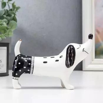 Фигурка керамика «Такса в шортах», бело-чёрный, 9.35.313.7 см