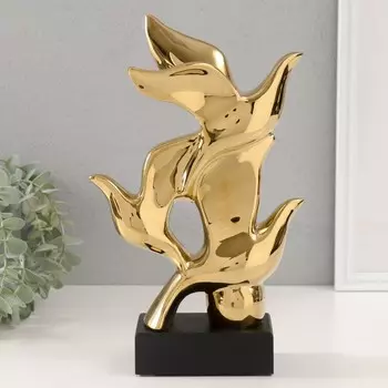 Сувенир керамика "Три птицы" золото 8х17,5х29,5 см