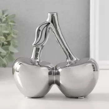 Сувенир керамика "Вишенки" серебро 15,5х7,5х15 см