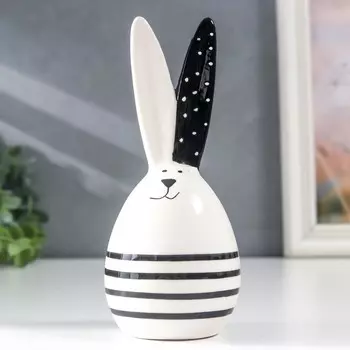 Сувенир керамика "Зайчишка-пузанчик в полоску" 6,5х6,5х15 см