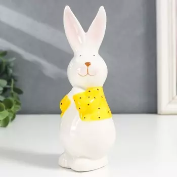 Сувенир керамика "Зайка в жёлтом пиджаке" 6х6х16,5 см