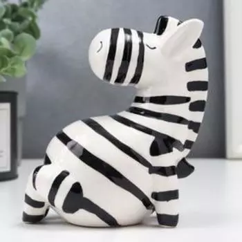 Сувенир керамика "Зебра" бело-чёрный 12,7х6,7х11,3 см