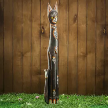 Сувенир "Кошечка с сердечком" дерево 16х7х100 см