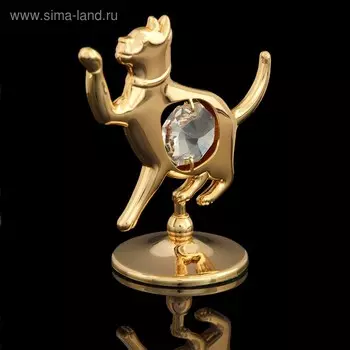 Сувенир «Кошка», 3х5,5х6 см, с кристаллами