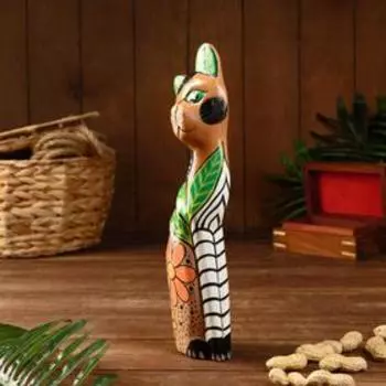 Сувенир "Кошка-цветочек" дерево 8х4х30 см