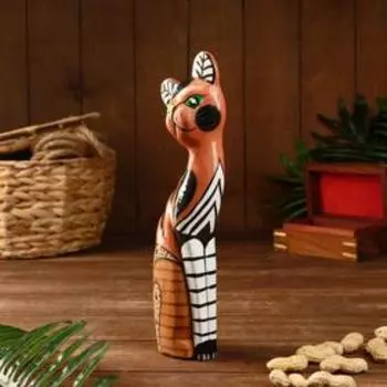 Сувенир "Кошка коричневая" дерево 8х4х30 см