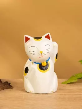 Сувенир «Кошка Неко», 6611 см, дерево, белый