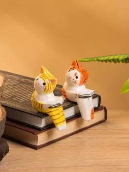 Сувенир «Кошка с книгой», 735 см, дерево, МИКС