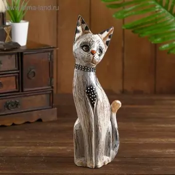 Сувенир "Кошка в ошейнике" дерево 10х4х30 см