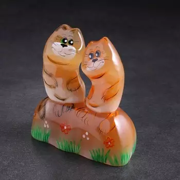 Сувенир "Кошки на лавочке", селенит