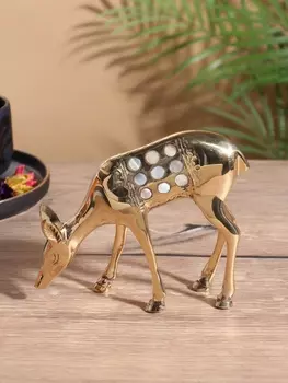 Сувенир «Косуля», 134.515 см, латунь с перламутром