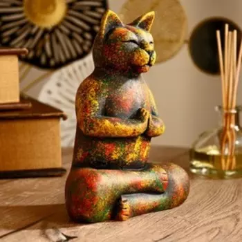 Сувенир "Кот-йог" камень 20х16 см