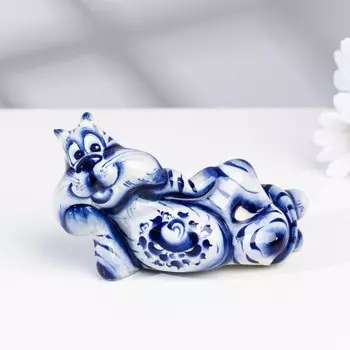 Сувенир "Кот Маркиз", 7,5х13см, гжель