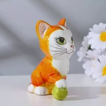 Сувенир "Котенок-фигура", ярославская майолика, h=10 см, микс